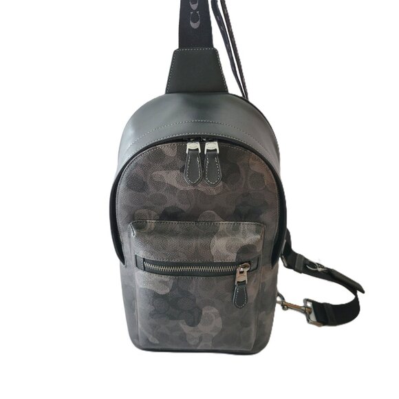 Coach CW312 West Pack Signature Camo Sling Bag Grey Multi - Picture 2 of 7